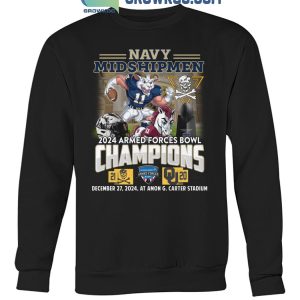 Navy Shipmen 2024 Armed Force Bowl Champion Celebrating T-Shirt