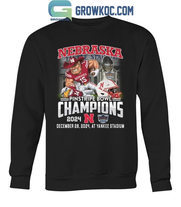 Nebraska Cornhuskers Pinstripe Bowl Champions 2024 Fan Love T-Shirt