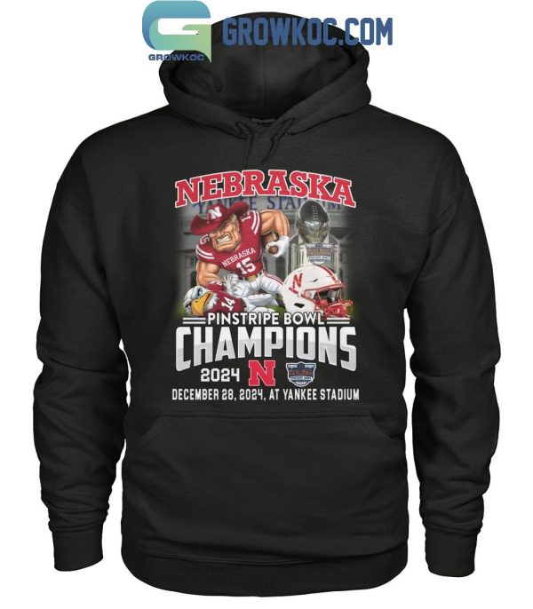 Nebraska Cornhuskers Pinstripe Bowl Champions 2024 Fan Love T-Shirt