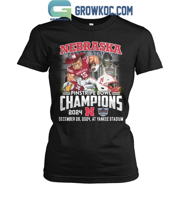 Nebraska Cornhuskers Pinstripe Bowl Champions 2024 Fan Love T-Shirt