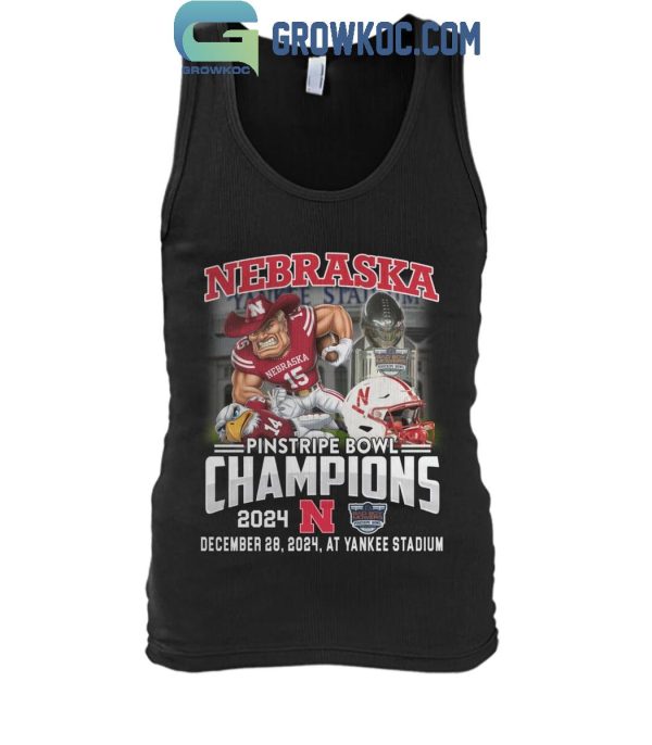 Nebraska Cornhuskers Pinstripe Bowl Champions 2024 Fan Love T-Shirt