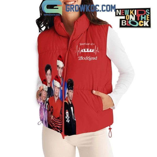 New Kids On The Block Rocking Around Funky Christmas Tree Sleeveless Puffer Jacket