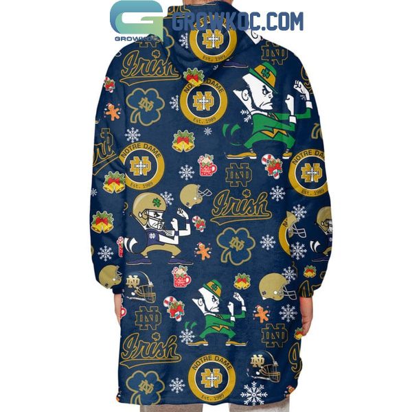 Notre Dame Fighting Irish Go Irish Victory Oodie Hoodie Blanket