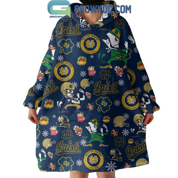 Notre Dame Fighting Irish Go Irish Victory Oodie Hoodie Blanket