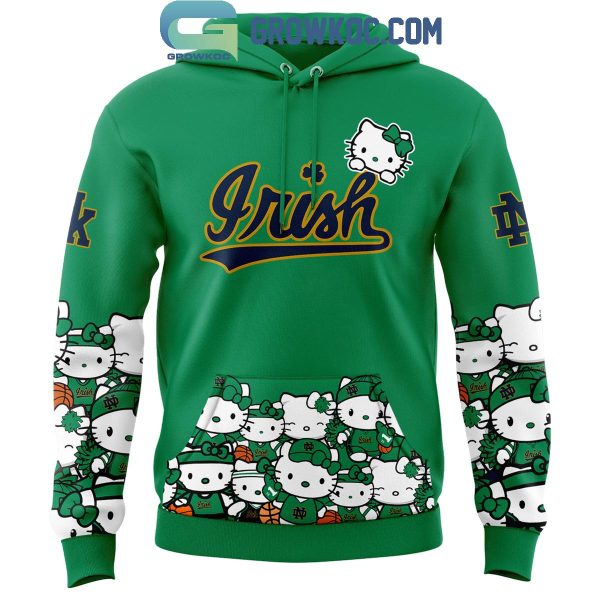 Notre Dame Fighting Irish Hello Kitty Just Stay Cool 2024 Green Hoodie T-Shirt