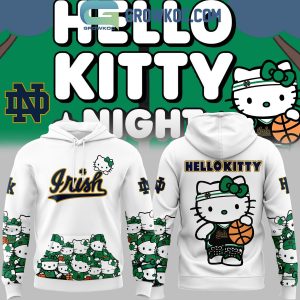 Notre Dame Fighting Irish Hello Kitty Just Stay Cool 2024 Hoodie T-Shirt White