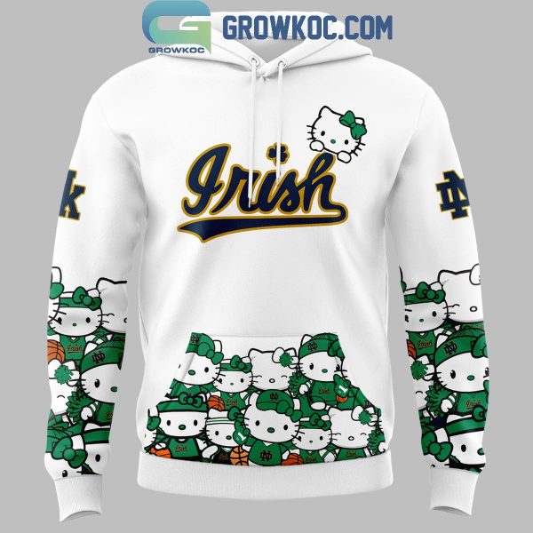 Notre Dame Fighting Irish Hello Kitty Just Stay Cool 2024 Hoodie T-Shirt White