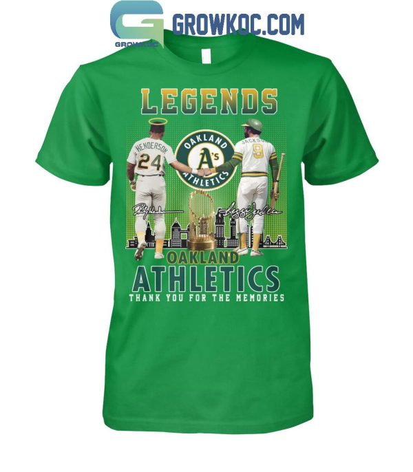 Oakland Athletics Legends Henderson And Jackson Memories T Shirt