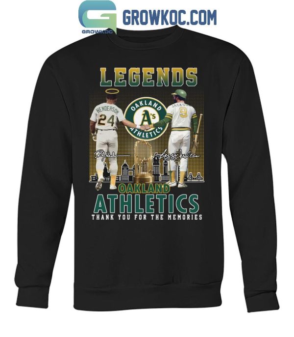 Oakland Athletics Legends Henderson And Jackson Memories T Shirt