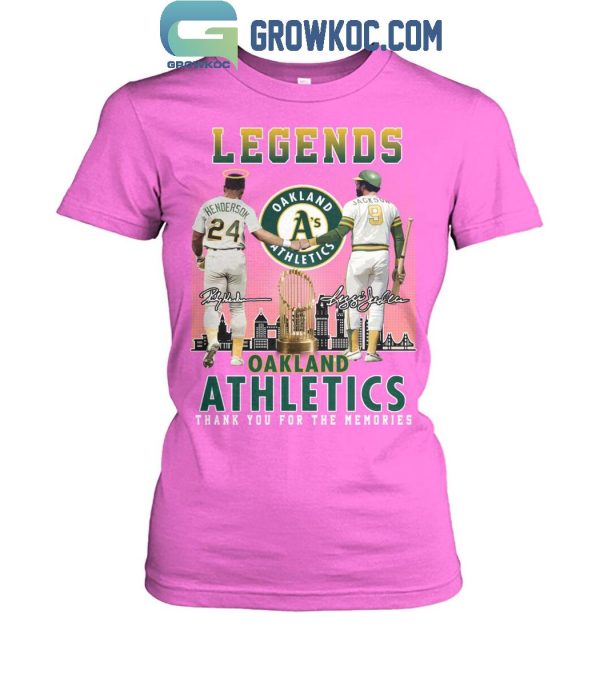 Oakland Athletics Legends Henderson And Jackson Memories T Shirt