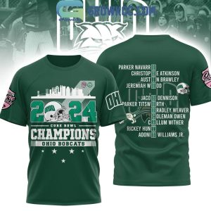 Ohio Bobcats Celebrating Staff DNA Cure Bowl 2024 Champions Hoodie T-Shirt