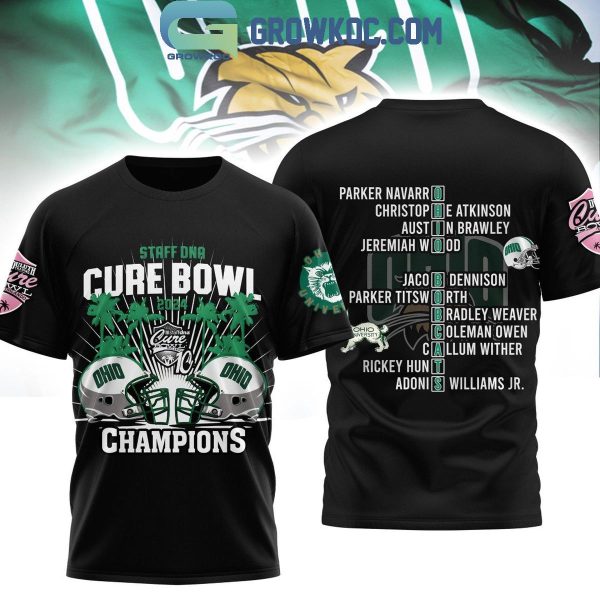 Ohio Bobcats Staff DNA Cure Bowl 2024 Champions Hoodie T-Shirt