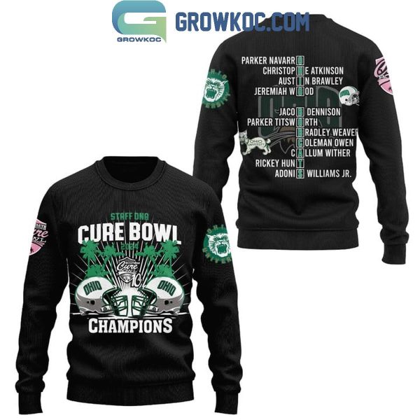 Ohio Bobcats Staff DNA Cure Bowl 2024 Champions Hoodie T-Shirt