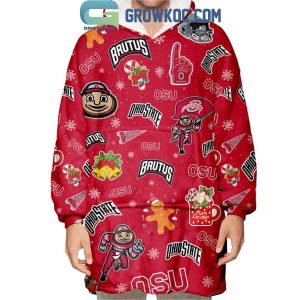 Ohio State Buckeyes Brutus OSU 2024 Christmas Oodie Hoodie Blanket