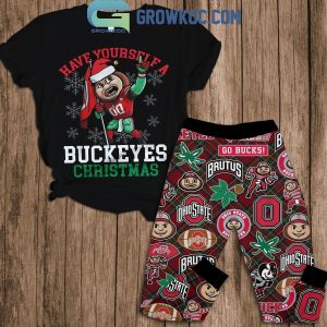 Ohio State Buckeyes Have Yourself A Buckeyes Christmas Holidays Fleece Pajamas Set