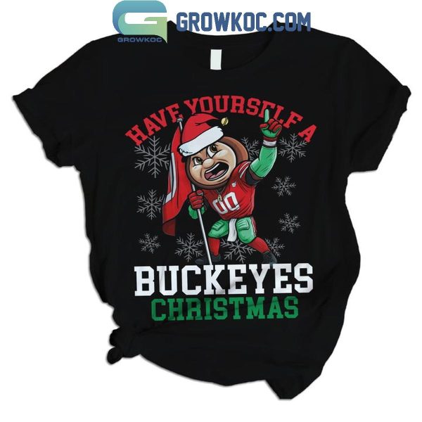 Ohio State Buckeyes Have Yourself A Buckeyes Christmas Holidays Fleece Pajamas Set