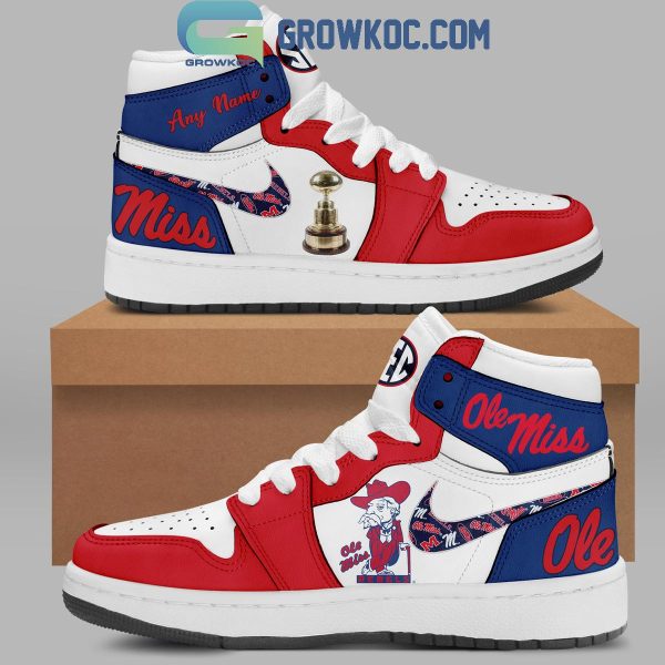 Ole Miss Rebels Egg Bowl 2023 Champions Air Jordan 1 Shoes