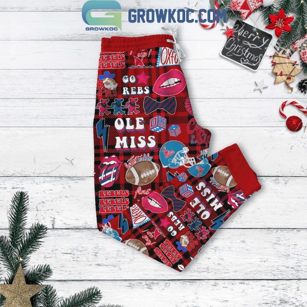 Ole Miss Rebels Merry Hotty Toddy Xmas 2024 Christmas Fleece Pajamas Set