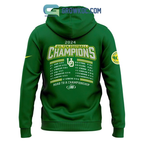 Oregon Ducks 2024 Football Big10 Championship Winner Hoodie T-Shirt