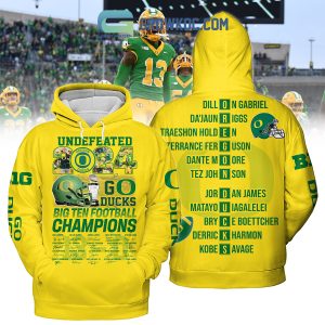 Oregon Ducks Big 10 Champions 2024 Hoodie T-Shirt Yellow Design