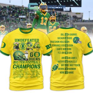 Oregon Ducks Big 10 Champions 2024 Hoodie T-Shirt Yellow Design