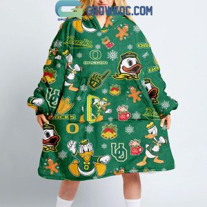 Oregon Ducks Donald Ducks OU 2024 Christmas Oodie Hoodie Blanket