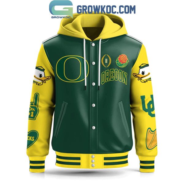 Oregon Ducks Football 2025 Go Ducks Playoffs Baseball Jacket