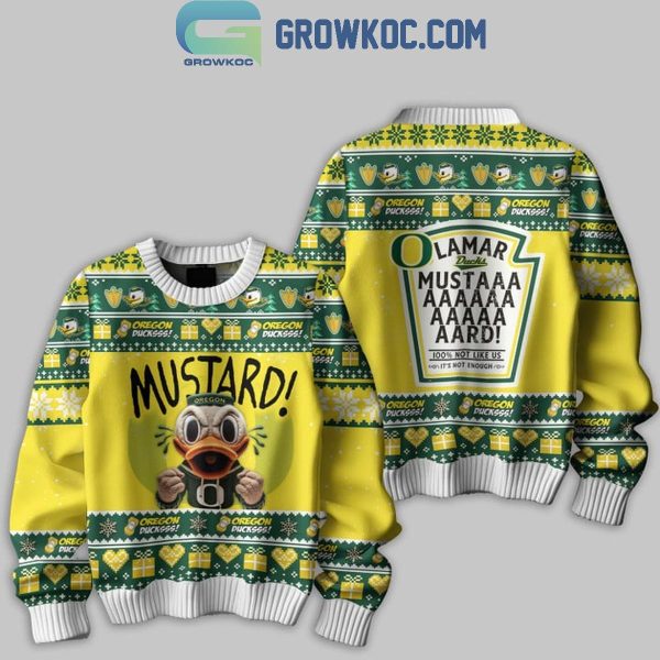 Oregon Ducks Mustard Kendrick Lamar Christmas Ugly Sweater