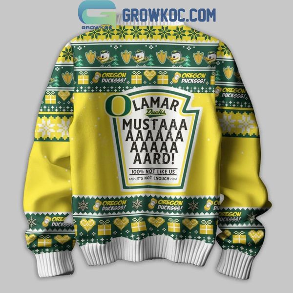 Oregon Ducks Mustard Kendrick Lamar Christmas Ugly Sweater