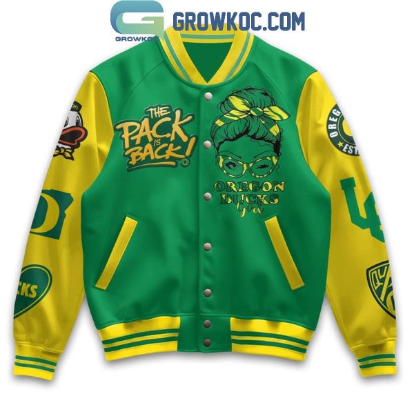 Oregon Ducks Real Women Love Football Smart Ones Love Ducks Baseball Jacket