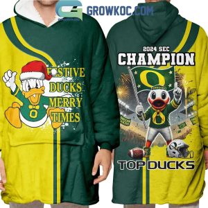 Oregon Ducks SEC Champions Top Ducks 2024 Christmas Oodie Hoodie Blanket