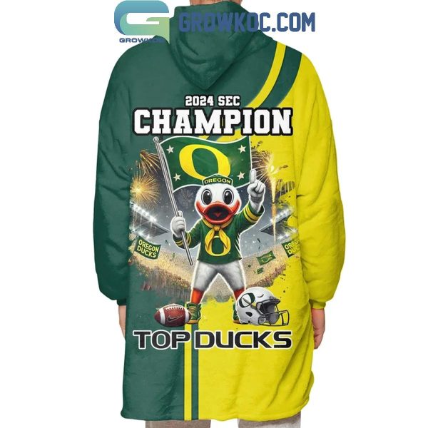 Oregon Ducks SEC Champions Top Ducks 2024 Christmas Oodie Hoodie Blanket