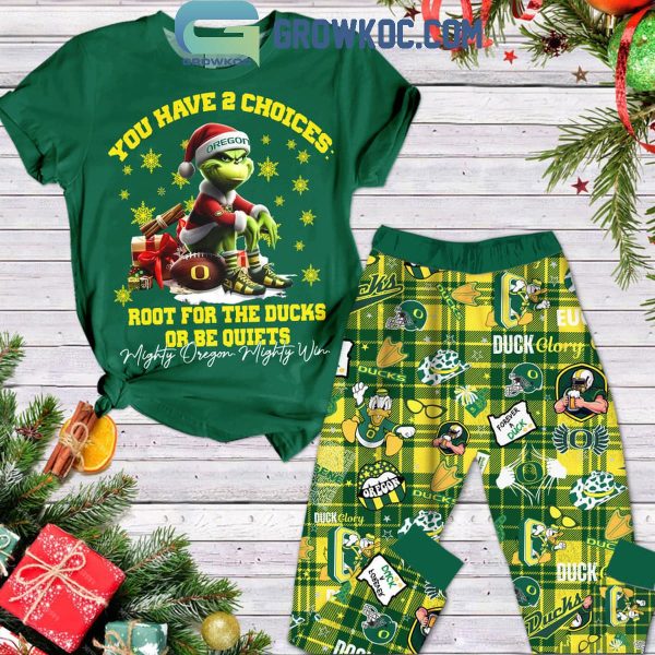 Oregon Ducks You Have 2 Choices Root For The Ducks Or Be Quite Fleece Pajamas Set