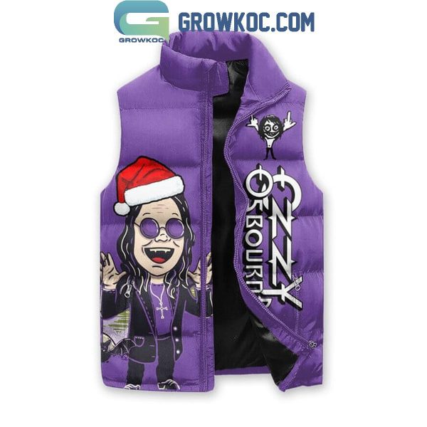 Ozzy Osbourne Rocking Around Christmas Tree Sleeveless Puffer Jacket