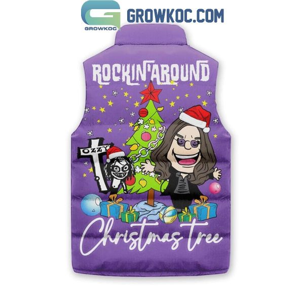 Ozzy Osbourne Rocking Around Christmas Tree Sleeveless Puffer Jacket