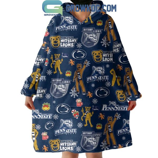 Penn State Nittany Lions Go Lions Victory Oodie Hoodie Blanket