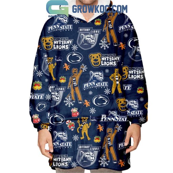 Penn State Nittany Lions Go Lions Victory Oodie Hoodie Blanket