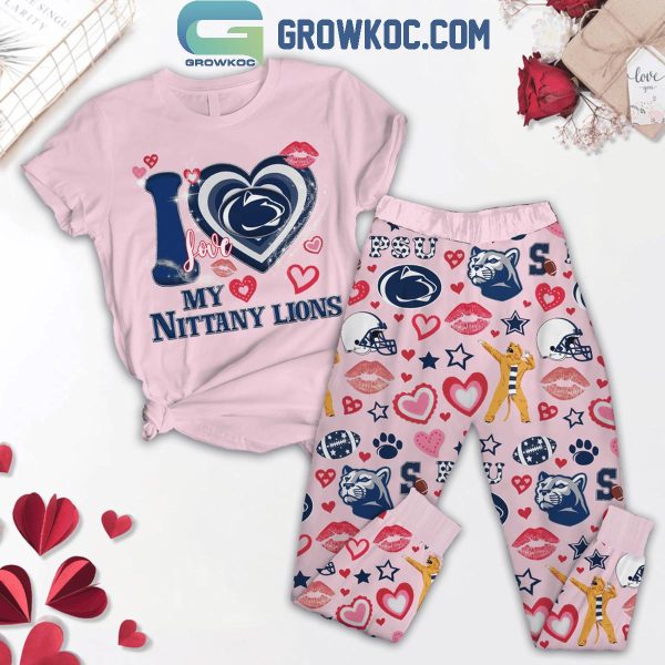 Penn State Nittany Lions I Love You Valentine’s Day 2025 Fleece Pajamas Set