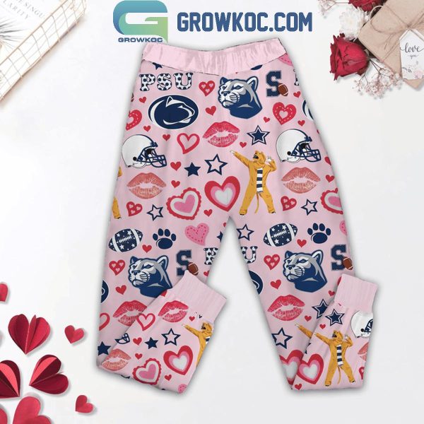 Penn State Nittany Lions I Love You Valentine’s Day 2025 Fleece Pajamas Set