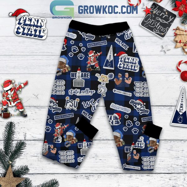 Penn State Nittany Lions Merry Christmas Let’s Go Lions Fleece Pajamas Set