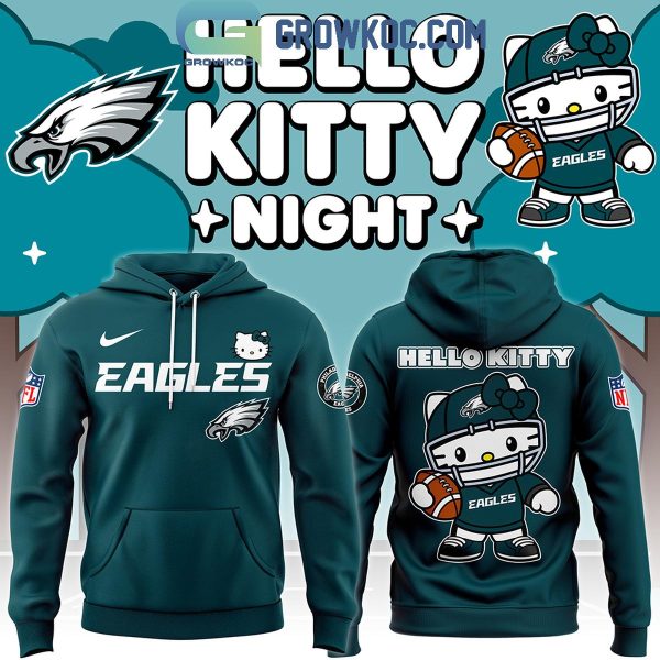 Philadelphia Eagles 2024 Hello Kitty Football Gameday Ready Hoodie T-Shirt