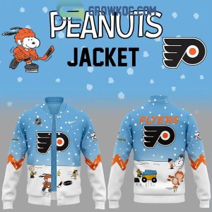 Philadelphia Flyers Snoopy Celebrating Peanuts Winter Break 2024 Baseball Jacket