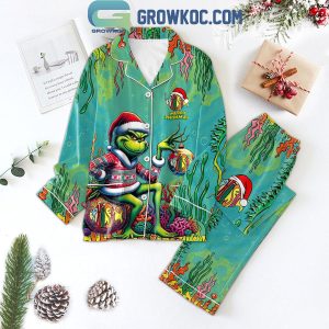 Phish Merry Phishmas With The Grinch Christmas Polyester Pajamas Set