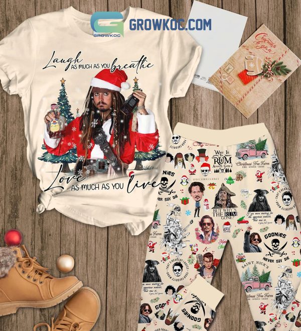 Pirates Of The Caribbean Love As Much As You Live Christmas Fleece Pajamas Set