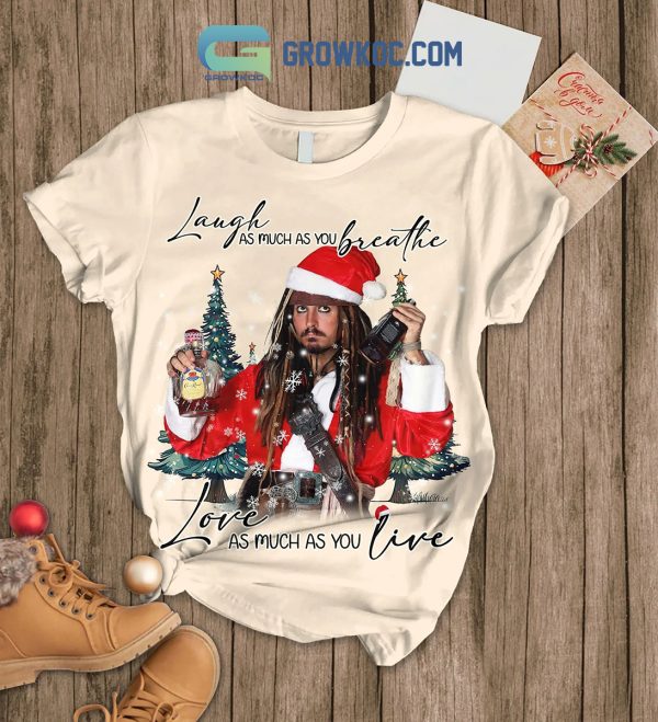 Pirates Of The Caribbean Love As Much As You Live Christmas Fleece Pajamas Set