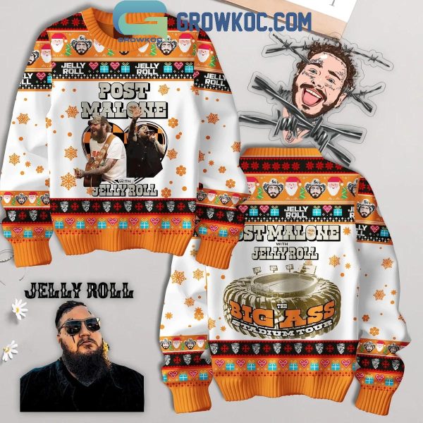 Post Malone Posty With Jelly Roll 2025 Tour Christmas Ugly Sweater