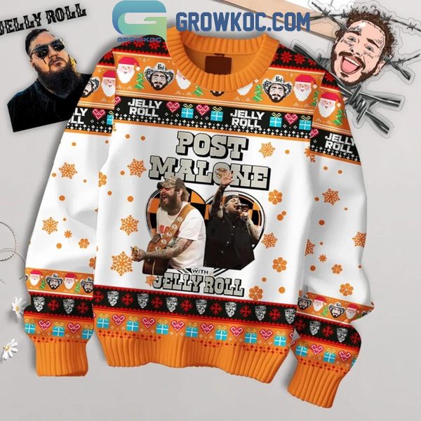 Post Malone Posty With Jelly Roll 2025 Tour Christmas Ugly Sweater