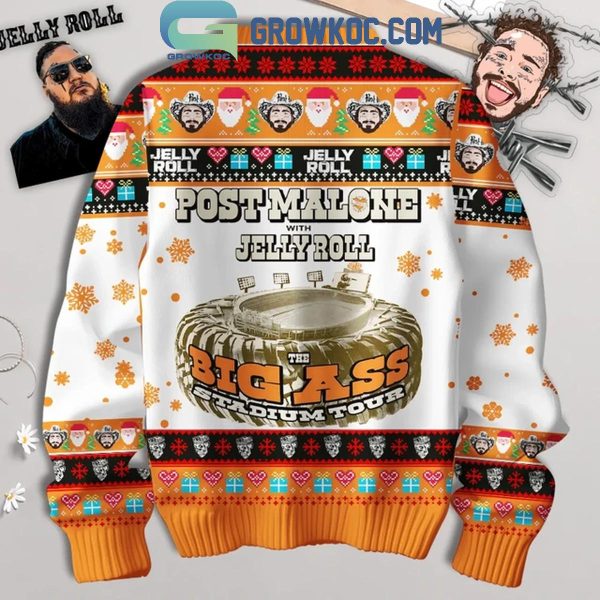 Post Malone Posty With Jelly Roll 2025 Tour Christmas Ugly Sweater