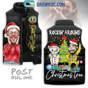 Post Malone Rocking Around Christmas Tree Sleeveless Puffer Jacket