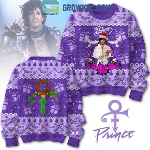 Prince Love Is In The Purple Rain 2024 Christmas Ugly Sweater